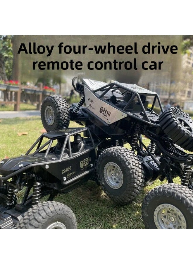 A Toy Car Remote Control Large Alloy High-speed Six-wheel Four-wheel Drive Off-road Big Foot Climbing Electric Boy And Kidsren Car-Color:Black Six-wheel Six-wheel Drive Off-road Vehicle (37cm)-Scale:Sanlithium Battery + Remote Control Battery + Charging Cable