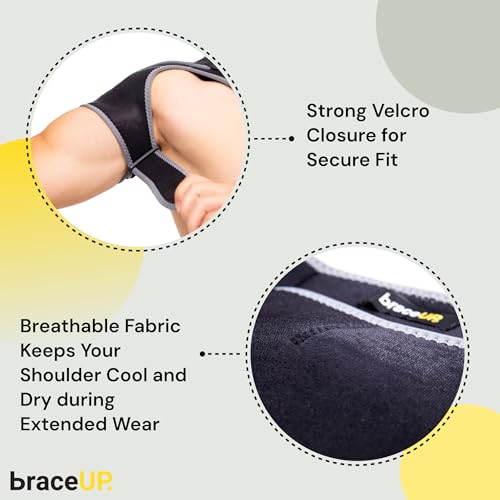 BraceUP Shoulder Brace with Adjustable Support and Ice Pad Pocket for Pain Relief, Rotator Cuff Recovery, and Injury Prevention - Ideal for Men and Women, One Size Fits Most - Image 4