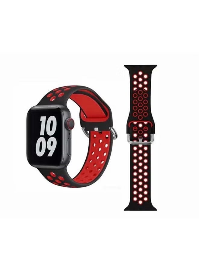 vesus Replacement Band For Apple Watch Series 6/SE/5/4/3/2/1 40/38mm Black/Red