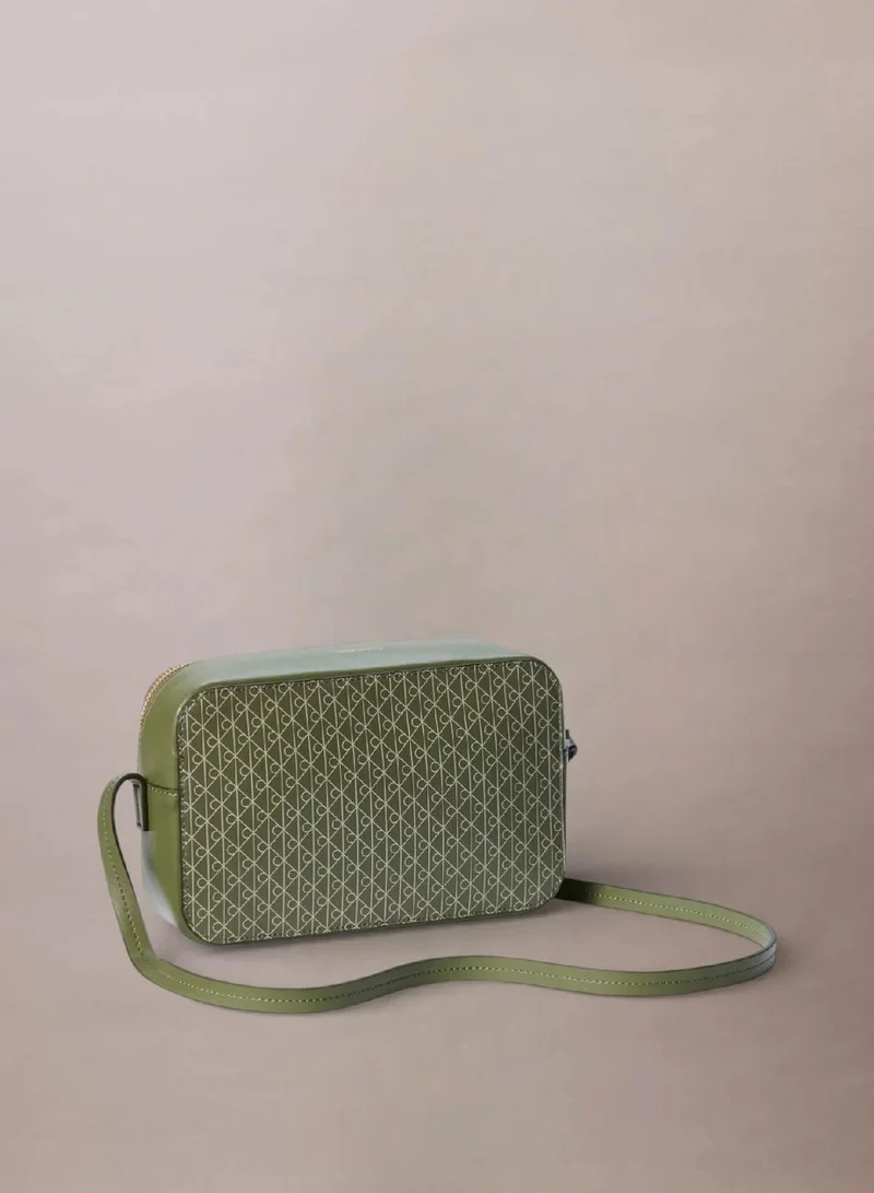Calvin Klein OLIVINE AOP Allover Monogram Logo Camera Bag for Women | Best Price UAE
