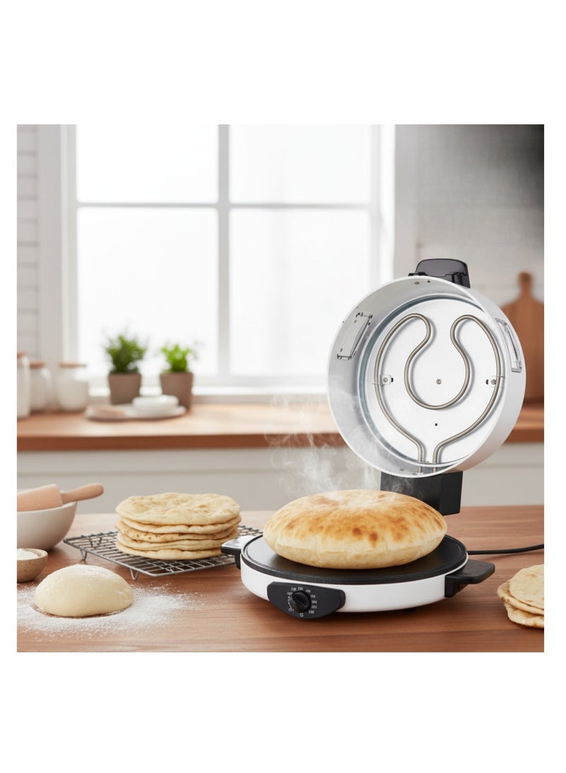 Mebashi Japan Arabic Bread Maker, 30CM Diameter, White Color, 1800W Full Copper, High Temperature Roasting – Model ME-HBM135 - Image 3