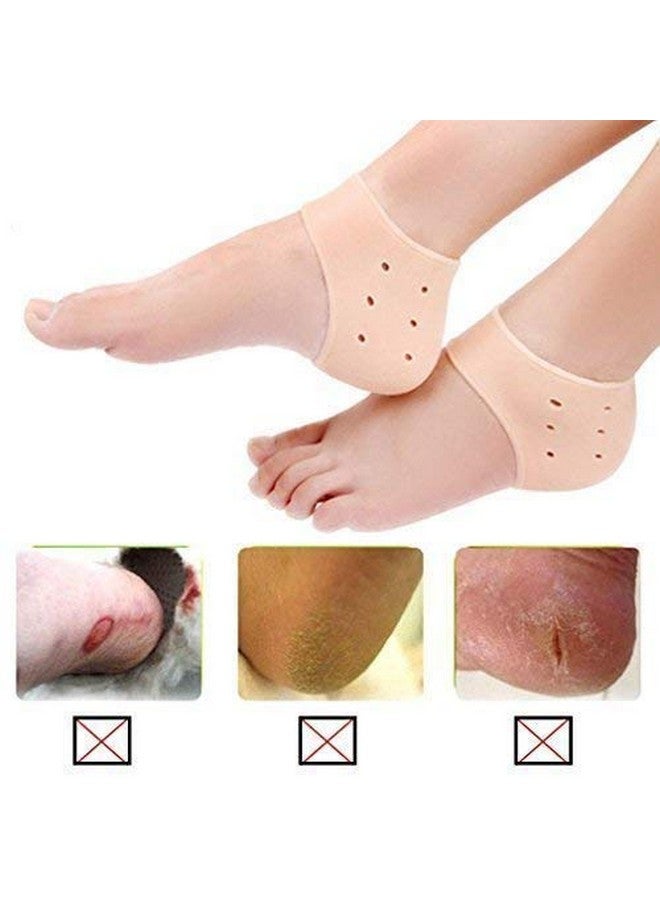 Honexa Anti Crack Silicon Gel Heel And Foot Protector Moisturizing Socks for Foot Care,Pain Relief, Free Size, Skin Color - Image 2