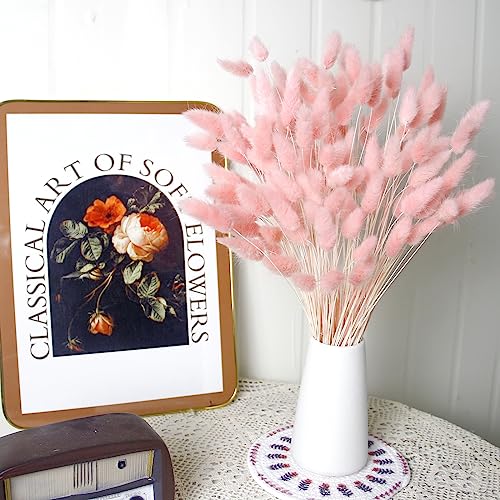 CKBT 120 PCS Pink Dried Pampas Grass Decor, 17-inch Pompas Floral, Dry Flowers for Decoration, Pampas Grass in Bulk Tall, Pink Bunny Tails Dried Flowers for Boho Wedding Decor - Image 3
