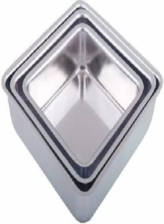 W.A Bakers Hard Anodized Aluminum Square Shape Cake Baking Mold Set of 3, (Silver) - Image 1