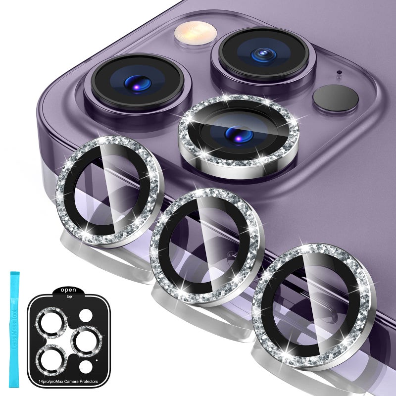 Tensea for iPhone 14 Pro/iPhone 14 Pro Max Camera Lens Protector, 9H Tempered Glass Camera Cover Screen Protector Metal Individual Ring Protector for iPhone 14Pro 6.1 inch iPhone 14 ProMax 6.7 inch - Image 1