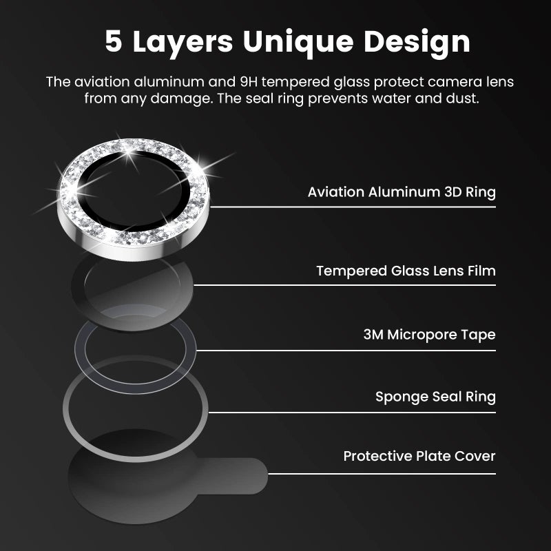 Tensea for iPhone 14 Pro/iPhone 14 Pro Max Camera Lens Protector, 9H Tempered Glass Camera Cover Screen Protector Metal Individual Ring Protector for iPhone 14Pro 6.1 inch iPhone 14 ProMax 6.7 inch - Image 5