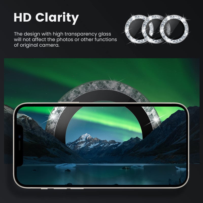 Tensea for iPhone 14 Pro/iPhone 14 Pro Max Camera Lens Protector, 9H Tempered Glass Camera Cover Screen Protector Metal Individual Ring Protector for iPhone 14Pro 6.1 inch iPhone 14 ProMax 6.7 inch - Image 4