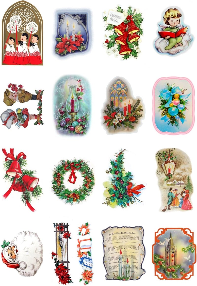 Flonz Decoupage Paper Pack (10sheets A4 / 8"x12") Vintage Christmas Santa Gift Tree Vintage Ephemera - Image 1