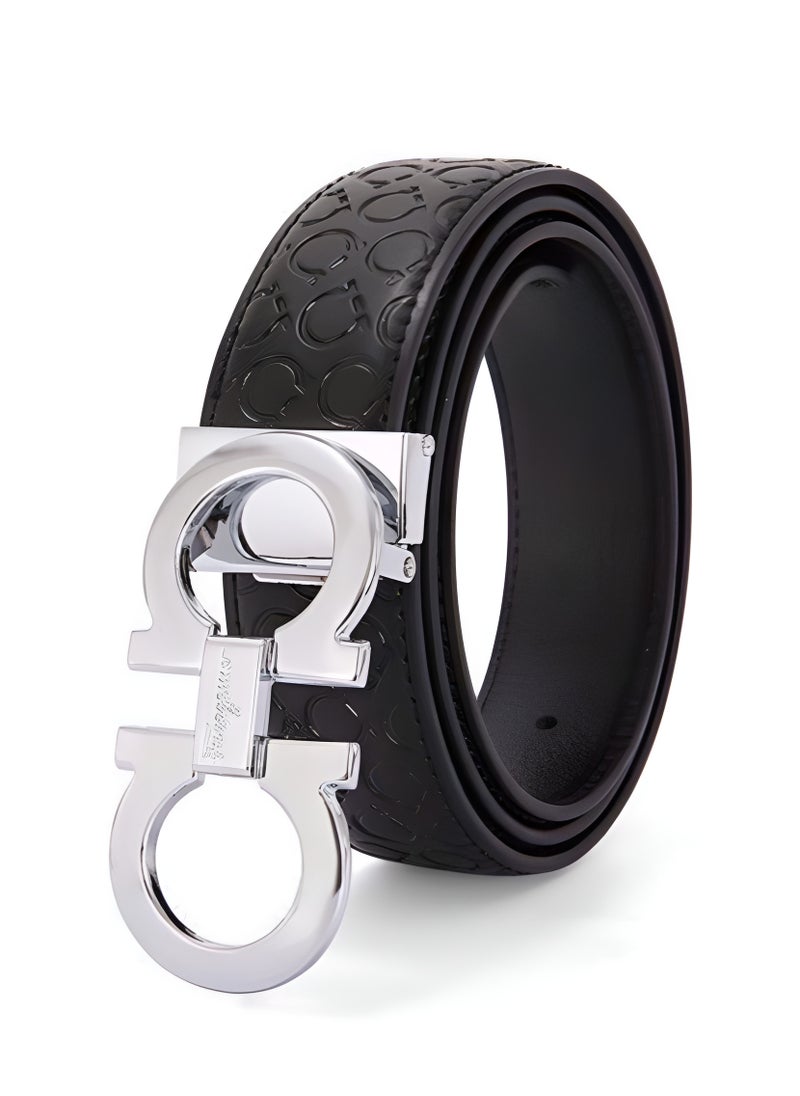 FERRAGAMO Salvatore Ferragamo Black Leather Belt For Men  - Image 1