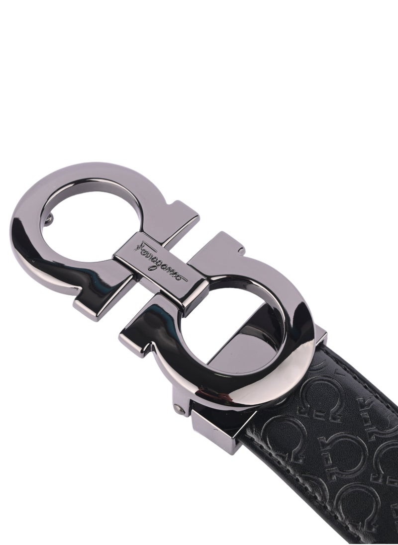 FERRAGAMO Salvatore Ferragamo Black Leather Belt For Men  - Image 2