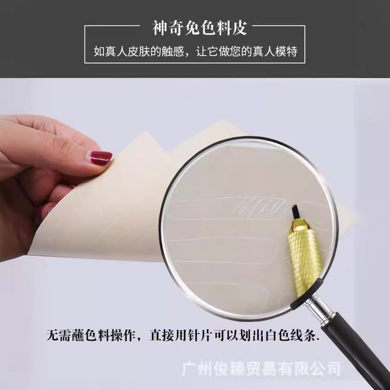 Color-Free Tattoo Practice Leather Tattoo Eyebrow Eye Lip Contour Line Beginners Practice Hand Fake Leather Blank Rubber Imitation Leather - Image 3