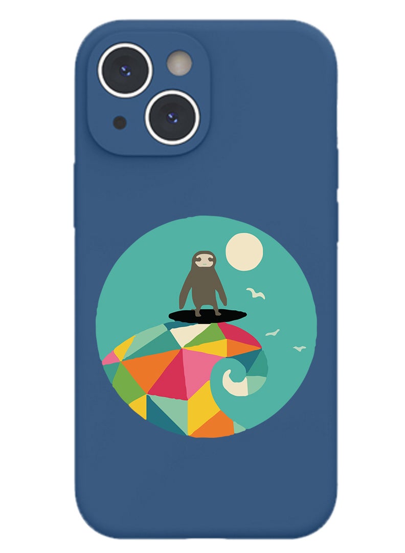 Theodor Protective Slim Fit Case Liquid Silicone Cover with Full Body Protection Anti-Scratch Shockproof Case For iPhone 15 Plus Blue  - Surprise - Image 1