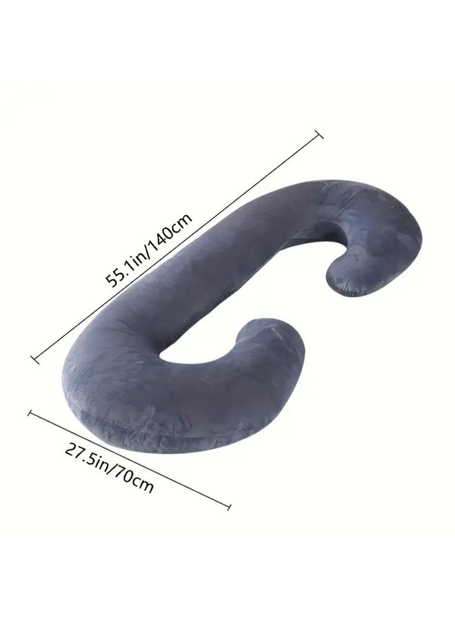 55 Inch U Shaped Maternity Body Pillow For Pregnant Women Full Body Support With C Shaped Lower Legs And Belly Lift Detachable Washable Cover White - Image 3
