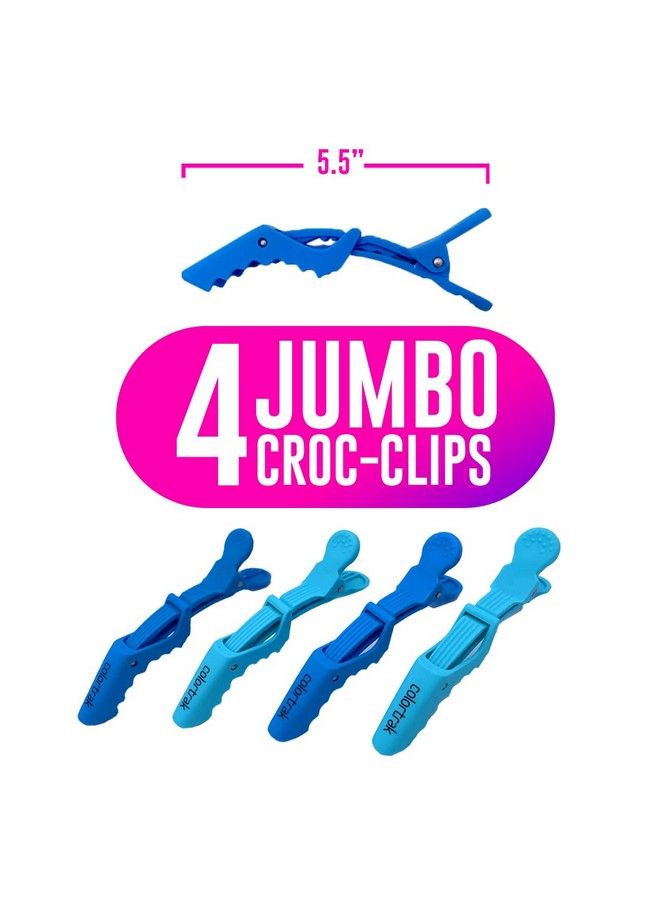 Colortrak Croc Hair Sectioning Clips Bucket (12 Pack) 8 Standard Size 4 Jumbo Size Section Large Amounts Of Hair While Coloring Cutting And Styling No Slip Rubber Grip Assorted Colors - Image 5