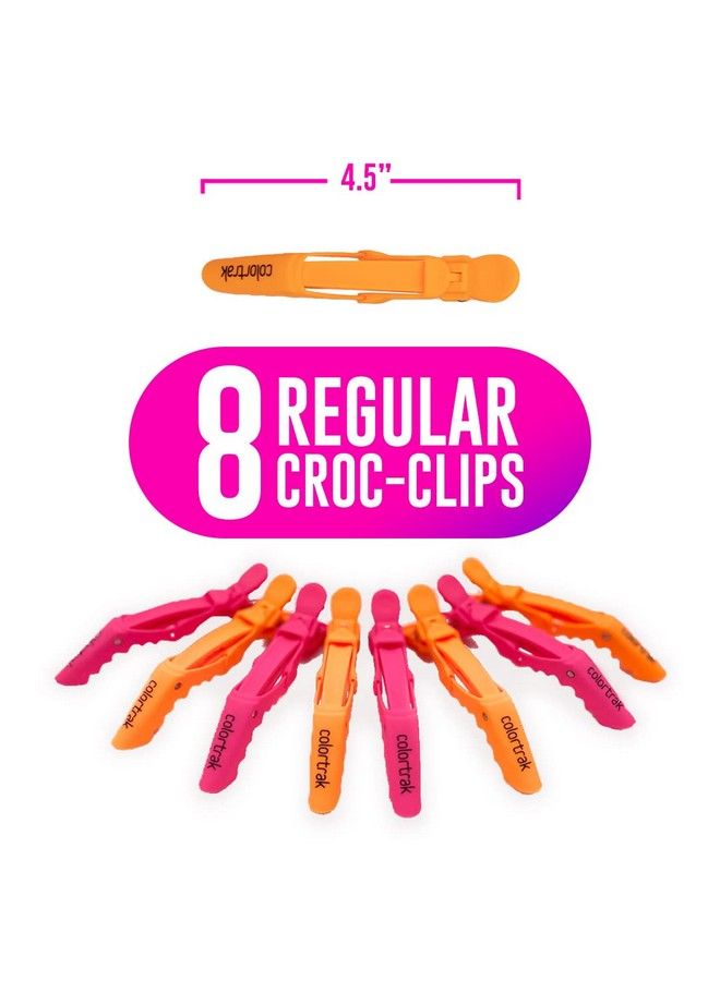 Colortrak Croc Hair Sectioning Clips Bucket (12 Pack) 8 Standard Size 4 Jumbo Size Section Large Amounts Of Hair While Coloring Cutting And Styling No Slip Rubber Grip Assorted Colors - Image 4
