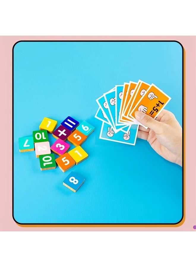 لوح الحساب بالأصابع ألعاب تعليمية للأطفال بعمر 3 سنوات مع قطع أرقام وبطاقات عمليات رياضية - Image 4