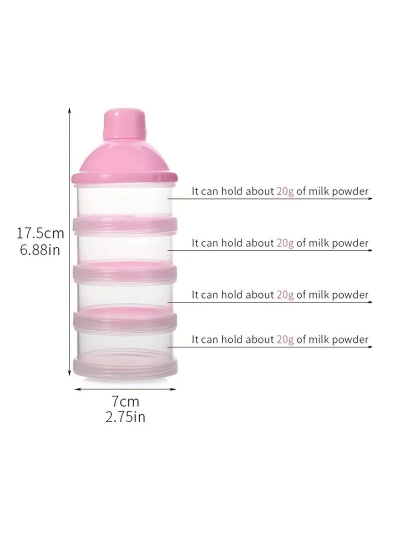 Little tots 4 Layers Milk Powder Container, 30g/60g, Portable Formula Dispenser, Large Capacity Food Storage Container Box, Baby Feeding Travel Snack Box Milk Powder Storage Funnel-shaped Snack Organizer - Image 2
