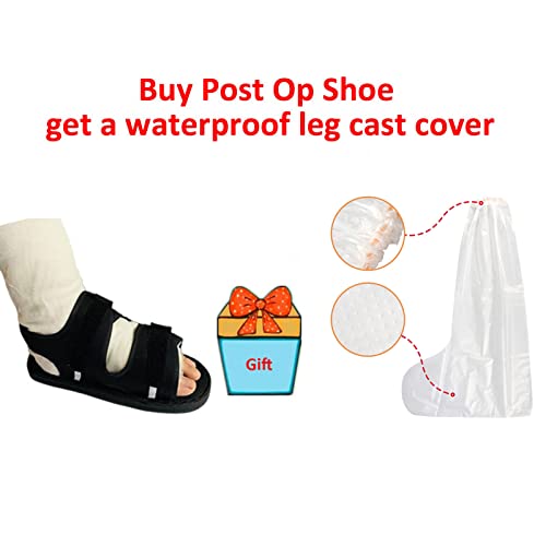 Clobeau Post Op Shoe for Broken Foot or Toes Adjustable Medical Walking Shoe for Post Surgery Surgical Walking Boot Cast Medical Boot with Foot Cast Cover Soft Sole Universal For Left And Right Feet 1 pack - Image 3