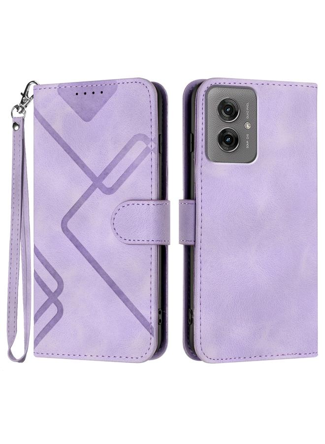 S-TOP Case For Motorola Moto G55 Line Pattern Skin Feel Leather Phone Case - Image 1