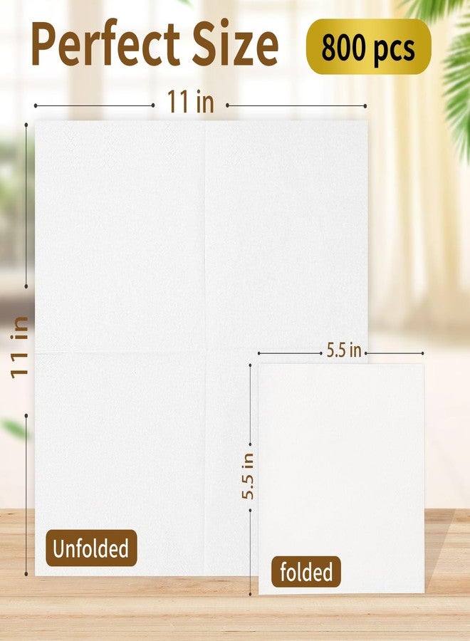 JOWLOT Cocktail Napkins - 800 Count 2-Ply White Napkins Disposable, 4.5 x 4.5 Inch Folded Paper Napkins Bulk Beverage Napkins for Dinner Wedding Bar Party and Everyday Use - Image 2