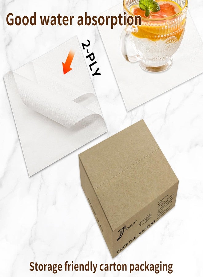 JOWLOT Cocktail Napkins - 800 Count 2-Ply White Napkins Disposable, 4.5 x 4.5 Inch Folded Paper Napkins Bulk Beverage Napkins for Dinner Wedding Bar Party and Everyday Use - Image 3