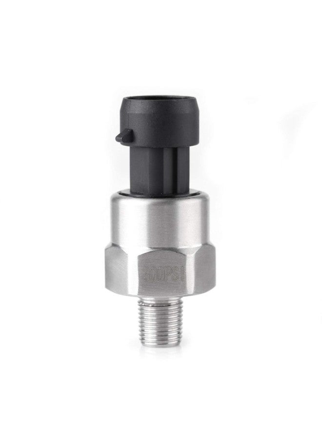 Water Pressure Transducer,1/8NPT Thread Stainless Steel Pressure Transducer Sender Sensor 30/100 /150/200/300/500 psi for Oil, Fuel Air, Water 