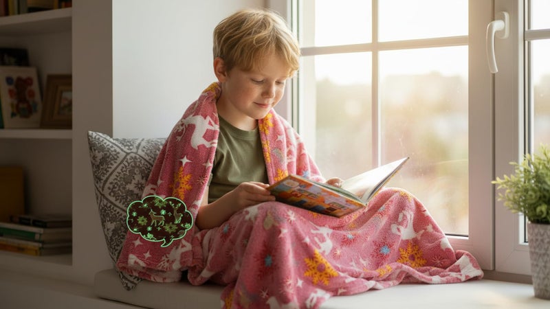 Butterthief Glow in The Dark Radium Blanket for Kids Super Soft & Warm Glowing Blanket for Toddler (100x150 cm, 0-8 Year) - Image 4
