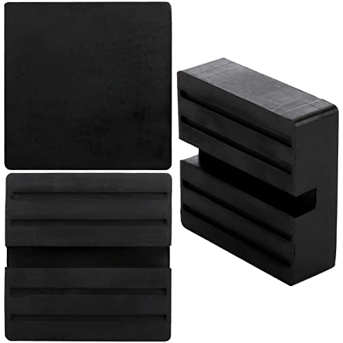 Yesland 6 Pack Universal Floor Jack Rubber Pad - Square Slotted Frame Jack Pad Adapter Black Anti-Slip Rail Pinch Weld Adapter for Car Lift, 3 Inch - Image 3