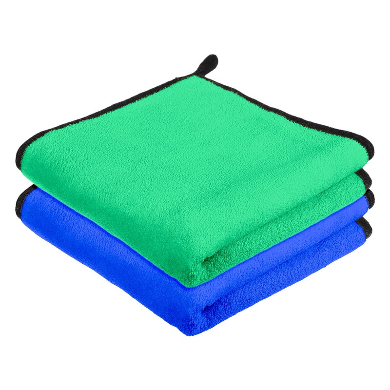 Kuber Industries Cleaning Towel Reusable Cleaning Cloths for Kitchen Duster Towel for Home Cleaning 400 GSM Cleaning Cloth Towel with Hanging Loop 40x40 Pack of 2 Multi - Image 1