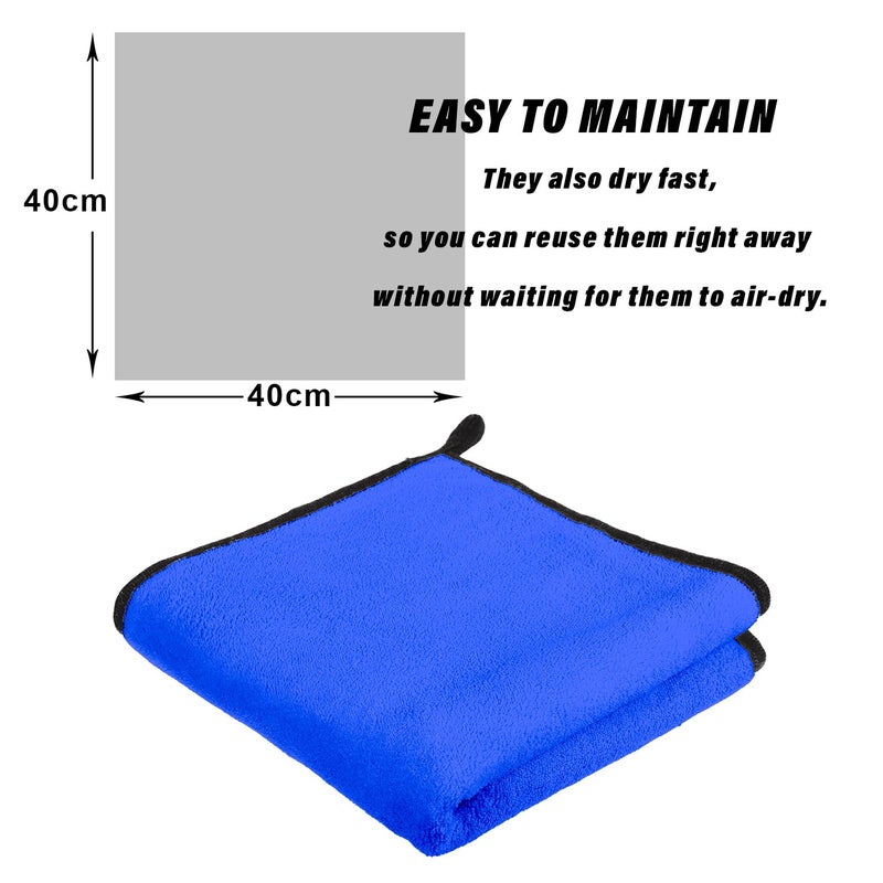 Kuber Industries Cleaning Towel Reusable Cleaning Cloths for Kitchen Duster Towel for Home Cleaning 400 GSM Cleaning Cloth Towel with Hanging Loop 40x40 Pack of 2 Multi - Image 3