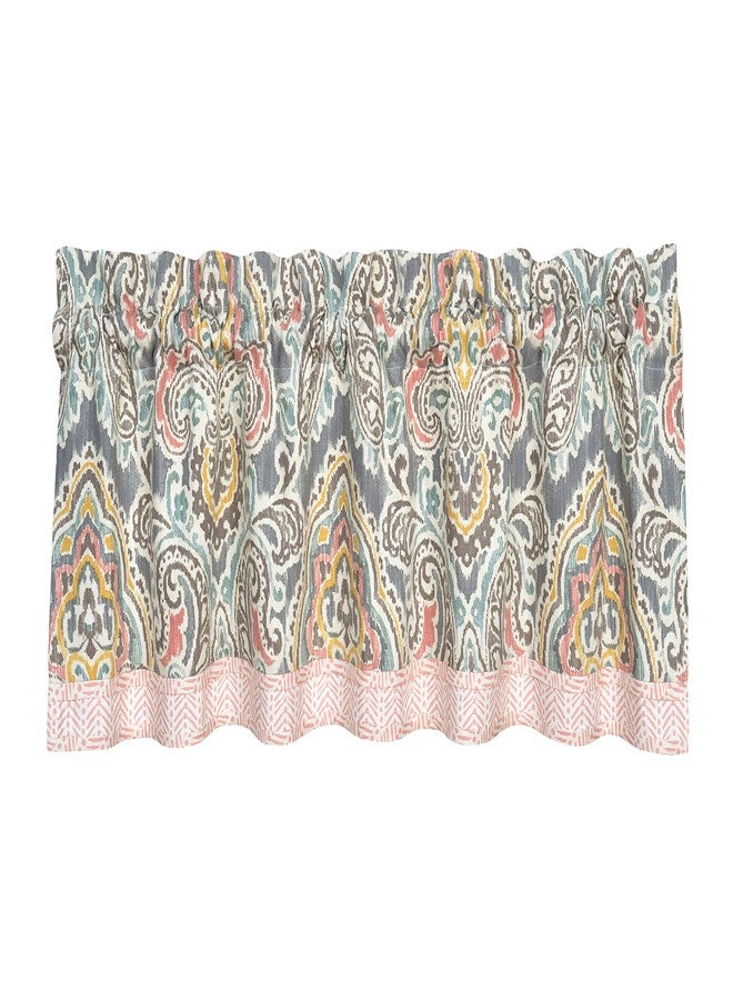 Waverly Artisanal Valances for Windows Rod Pocket Curtains for -Kitchen and Living Room, 60" x 16", Mineral - Image 2