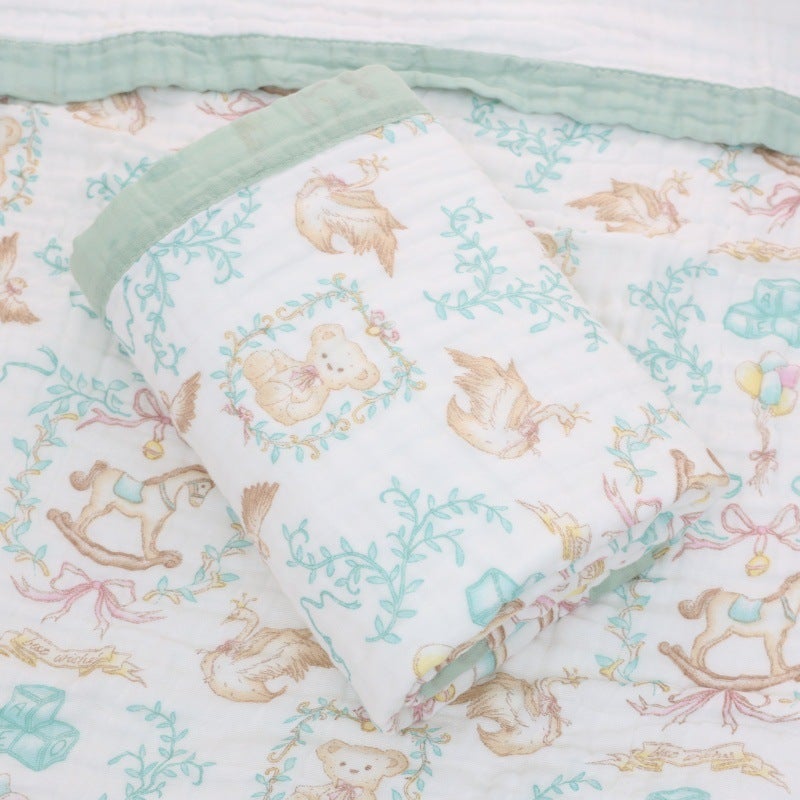 Cotton Six-Layer Gauze Bath Towel Baby Summer Quilt Baby Pusher Blanket Summer Kindergarten Air Conditioning Quilt Cartoon - Image 5