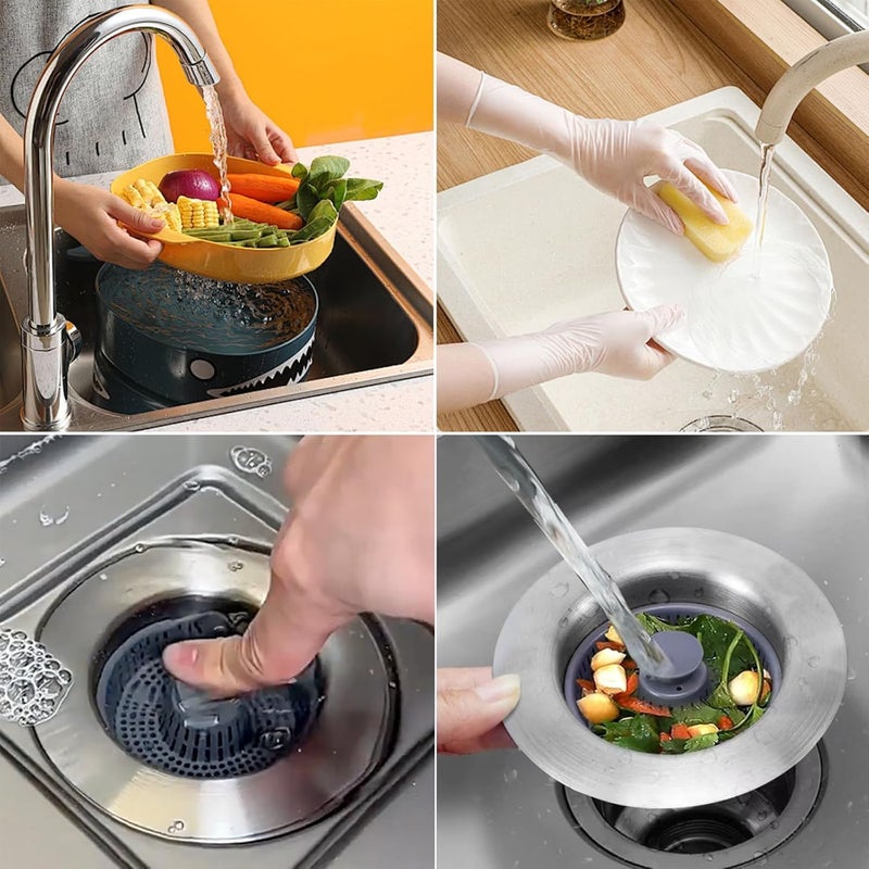 FARIOX Kitchen Sink Drain Strainer Stopper Pop Up Sink Stopper Kitchen Sink Strainer Basket for Standard 312 Inch Drain AntiClogging Detachable Chrome Drain Part with 1 Strainer - Image 3