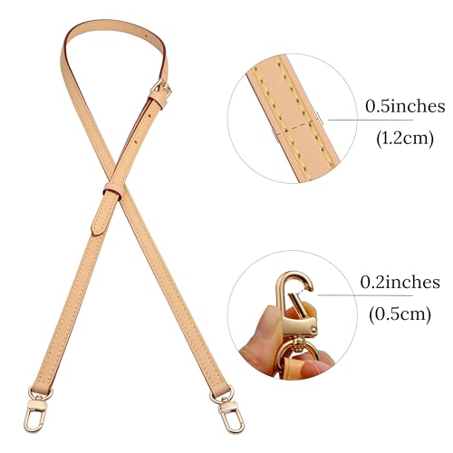 COLSEEY Genuine Vachetta Leather Crossbody strap Genuine leather Adjustable Replacement Strap for Shoulder Bag Handbag Purse047 Inch Width Adjustalbe - Image 3
