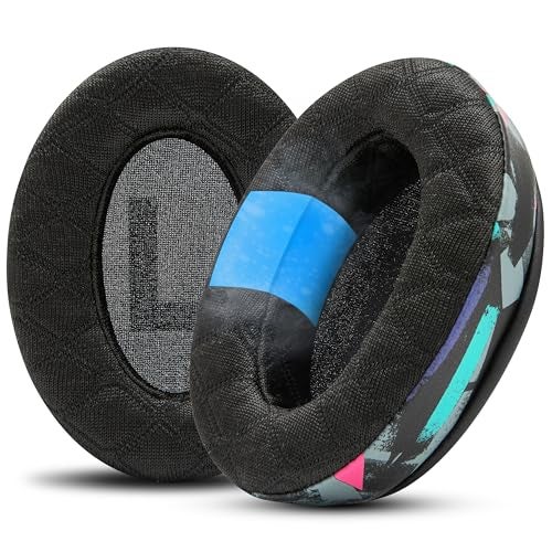 WC Freeze V2 Cloud Alpha - Angled Cooling Gel Earpads for HyperX Cloud Alpha & More, by Wicked Cushions | Angled Pads for Extreme Comfort, New Freeze V2 Cooling Fabric, Extra Thick | 90's Black - Image 1