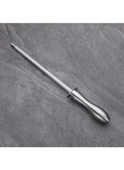 Danube Home Chef'S Delight Celina Knifeblade Sharpener 29.5Cm Silver Precision Honing Tool For Sharp Durable Blades Sleek Silver Finish Essential For Professional