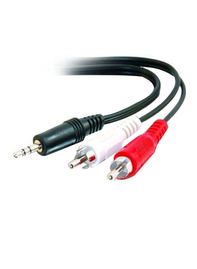 NIBEMINENT 3.5mm Male Stereo To Two RCA Cable Black/Red/White