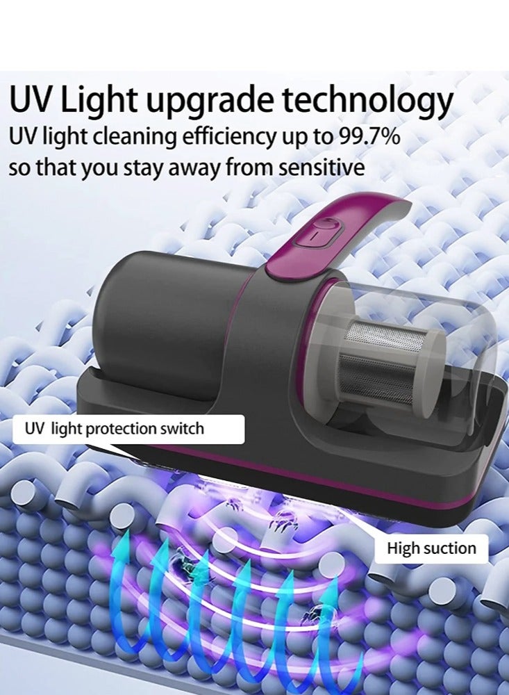 جوشبيرغ مكنسة كهربائية للفراش، مكنسة كهربائية مضادة للحساسية للسرير مع ضوء الأشعة فوق البنفسجية وتقنية التسخين العالية، شفط قوي بقوة 8000 باسكال 100 وات لإزالة الغبار وشعر الحيوانات الأليفة - Image 4