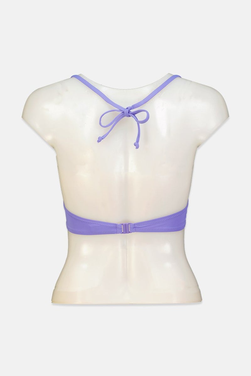 women'secret بلوزة بيكيني نسائية سادة، بنفسجي - Image 2