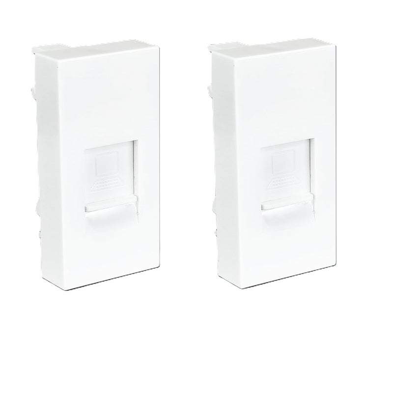 MX RJ45 Cat6/Cat6a Network Port 1 Module – 22.5×45 mm Modular Data Socket for LAN Ethernet Wall & Furniture Plates Pack of 2 - Image 1