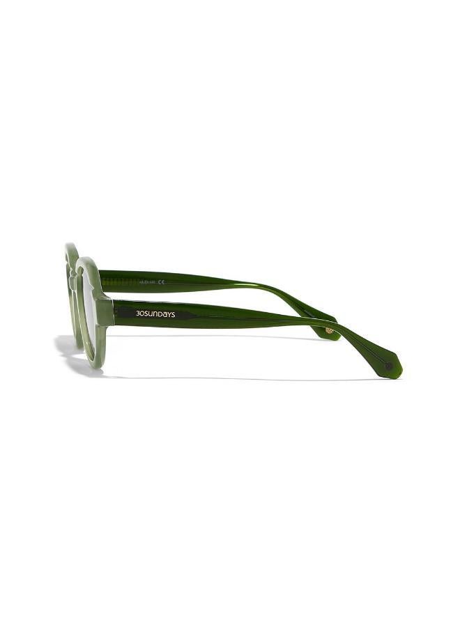 30Sundays Laurel,Women Sunglasses, Geometric Sunglasses, UV Protection: UV400 (Green,Green) - Image 3