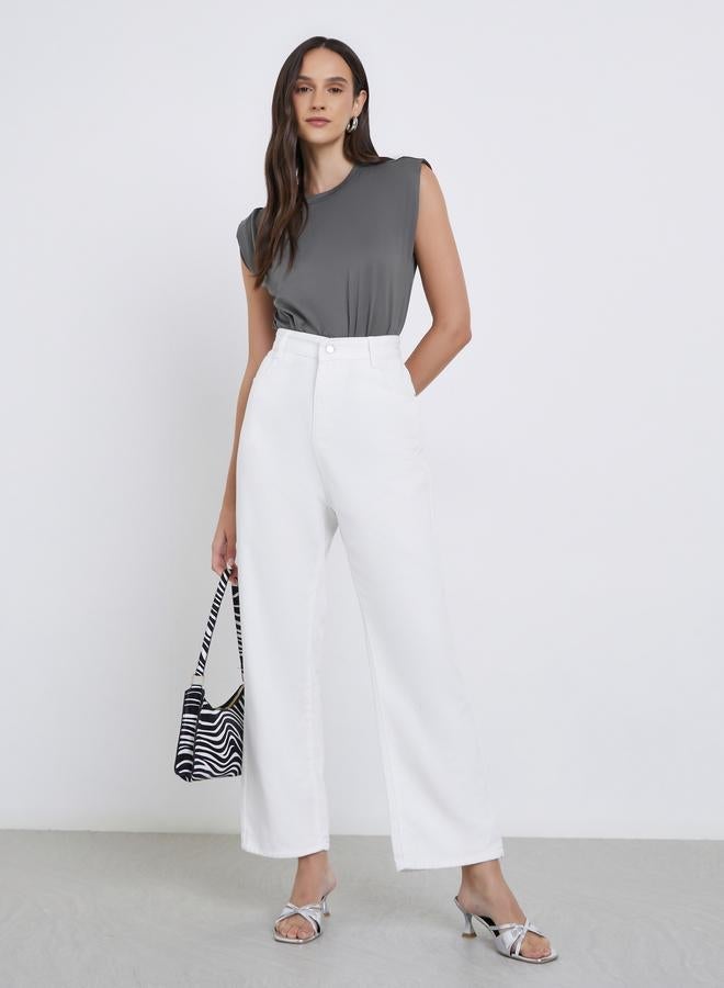 Styli Solid Round Neck Sleeveless Plain Bodysuit - Image 2