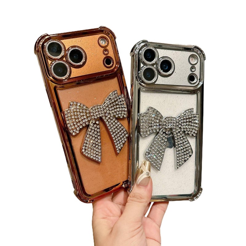 TPU Protective Case for iPhone 13 with Drop Protection and Bow Design plus Shockproof plus Scratch Resistant in Rose Gold - Layan Lure - Image 3