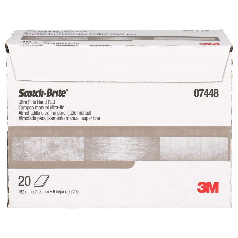 Cubitron 3M Scotch-Brite Ultra Fine Grade 07448 Hand Pad, Case of 20, 6 in x 9 in Hand Pads, Nonwoven Silicon Carbide, Surface Preparation, Scuffing, and Cleaning, Gray (Pack of 20) - Image 4