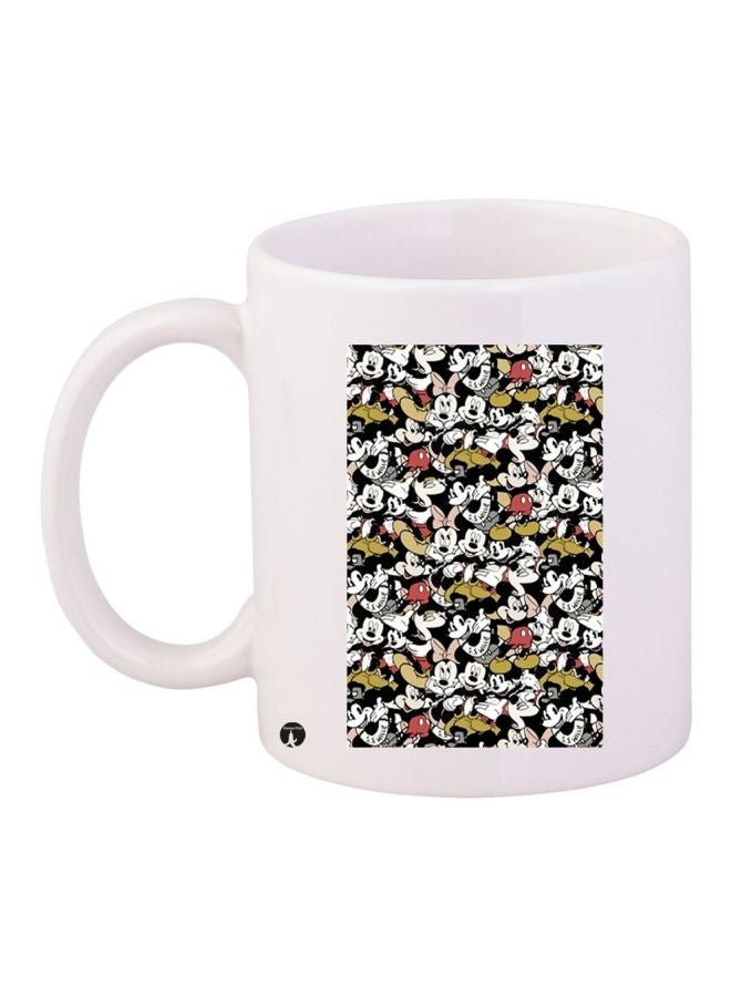 RYN Cartoon Printed Coffee Mug White/Red/Black 11ounce