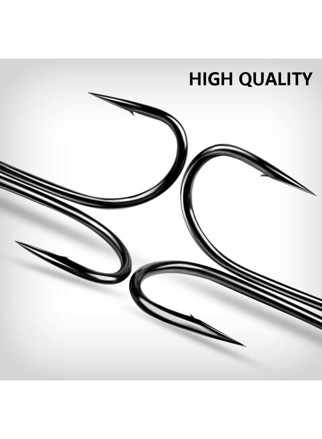 Dyxssm 100pcs/lot Double Fishing Hooks Classic Frog Hook with Open Shank for Saltwater and Freshwater (4# (100pcs)) - Image 5