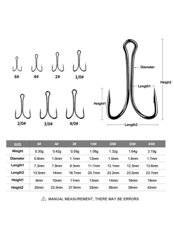 Dyxssm 100pcs/lot Double Fishing Hooks Classic Frog Hook with Open Shank for Saltwater and Freshwater (4# (100pcs)) - Image 2
