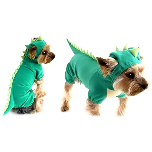Hotumn Dinosaur Dog Halloween Costume Pet Dino Hoodie for Small Dogs (Small, Green) - Image 4