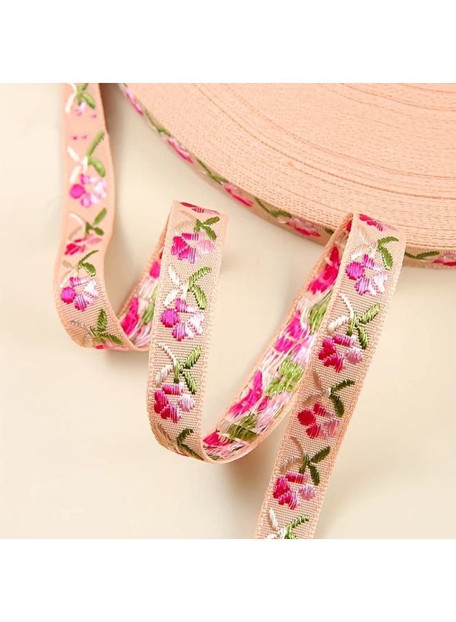 Green Jacquard Lace Trim 3.1 Yards Floral Embroidered Ribbon for DIY Crafts - Image 2