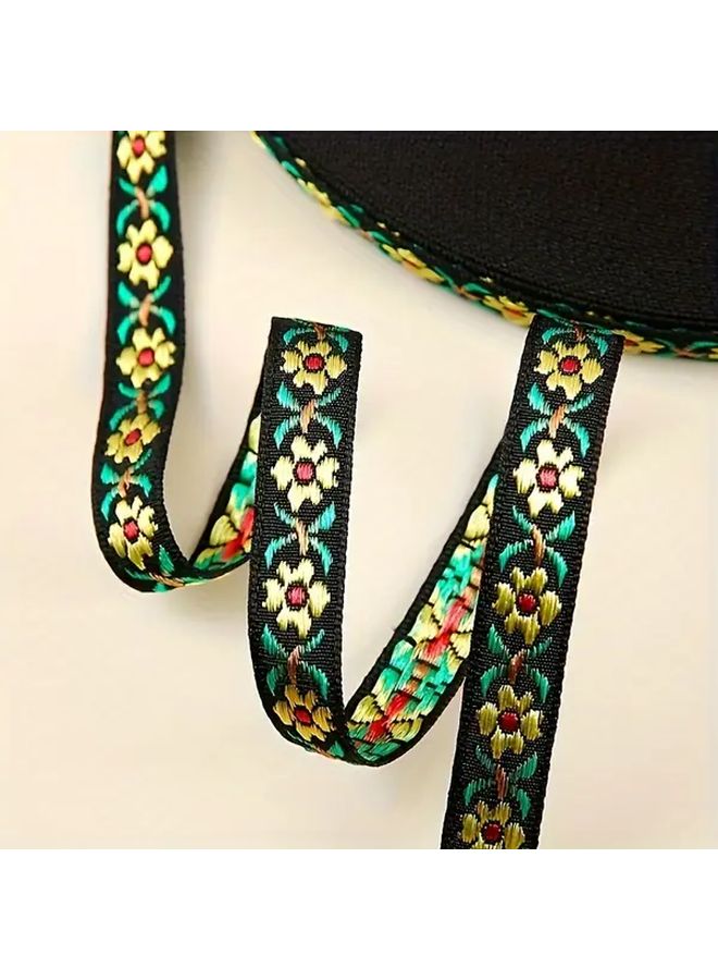 Green Jacquard Lace Trim 3.1 Yards Floral Embroidered Ribbon for DIY Crafts - Image 4